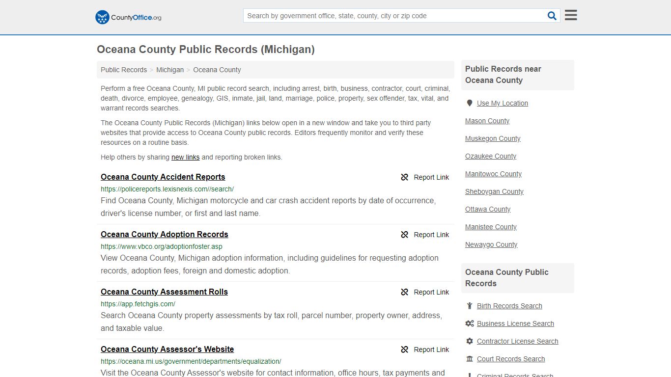 Public Records - Oceana County, MI (Business, Criminal ...